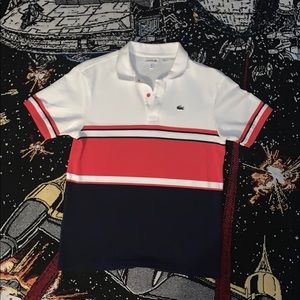Women’s Lacoste Striped Tennis Polo Size 16